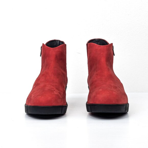 Wolky Women Phoenix Dark Red Zip Wedge Ankle Boots size 13US EUR 43 - Picture 3 of 8